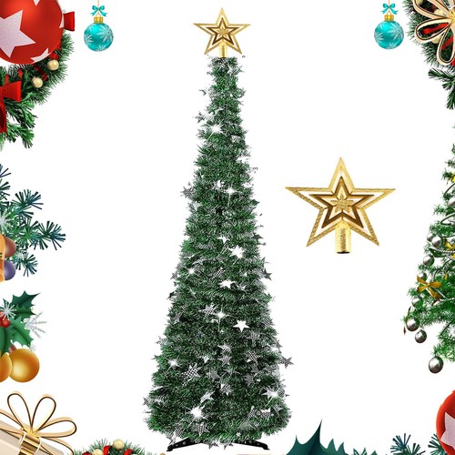 5 FT Collapsible Artificial Christmas Tree Pop Up Pencil Christmas Tree