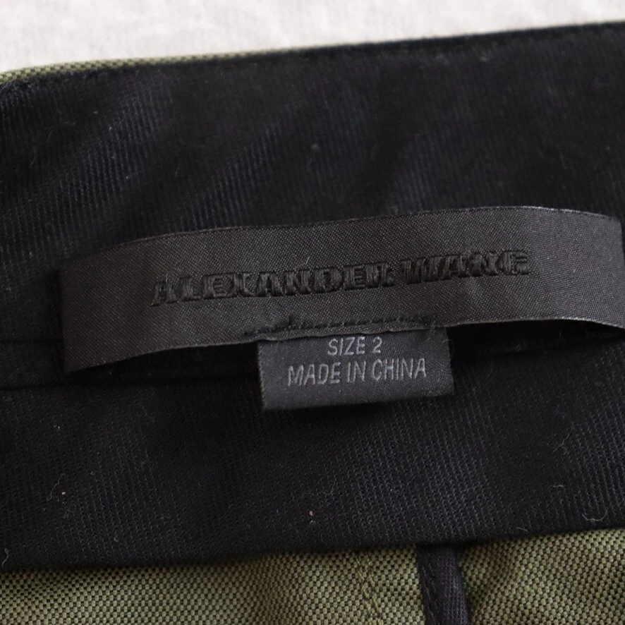 Falda Alexander Wang Mujer Mini Línea A Talla 2US 6 Caqui Verde Mezcla Algodón Foto 3 de 4