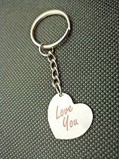 Heart - LOVE YOU Key Chain Stainless Steel Handcrafted in USA