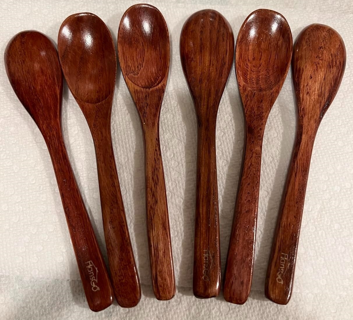 HANSGO Small Wooden Spoons, 6PCS Small Soup Spoons Serving Spoons