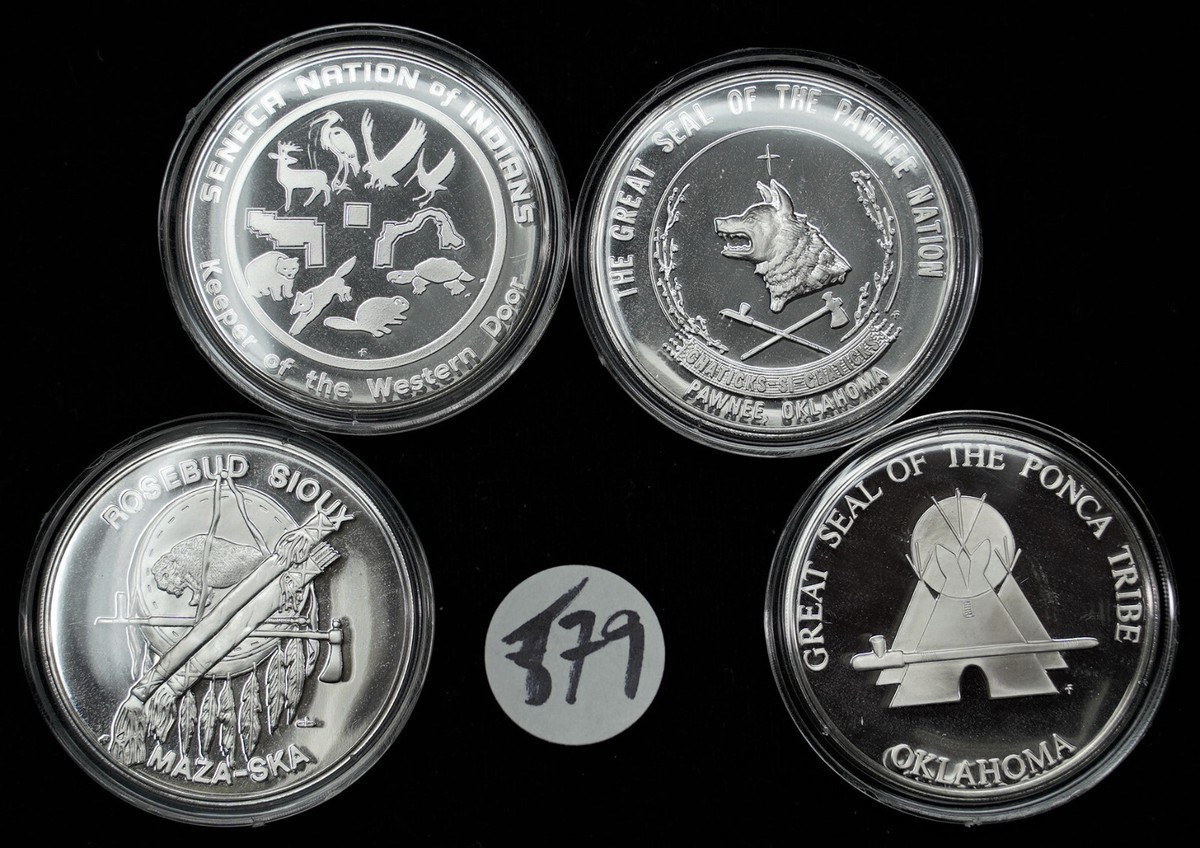 Franklin Mint Indian Native American Tribal Series FOUR 999 silver