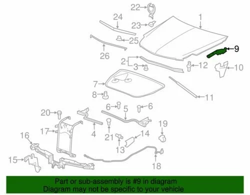 Cadillac DTS genuino GM 2006-2011 sedán delantero capó bisagra lado pasajero 15237069 Foto 2 de 2