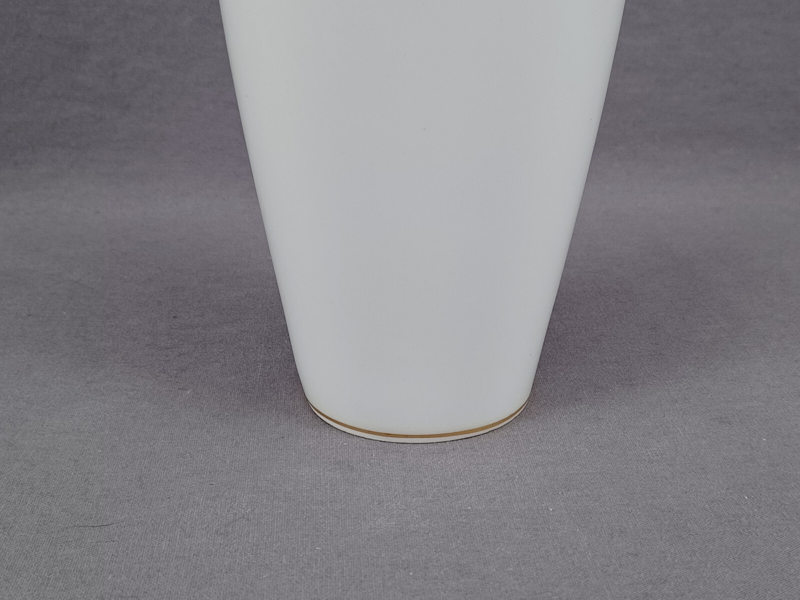KPM Berlin White Glazed & Gold Rimmed Asia Form 11 Inch Vase Circa 1975