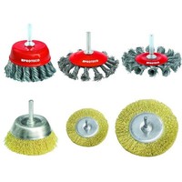 Set 6 Tlg Stahl-DrahtbüRsten Schaft 6 Mm Bohrmaschine TopfbüRste RundbüRste