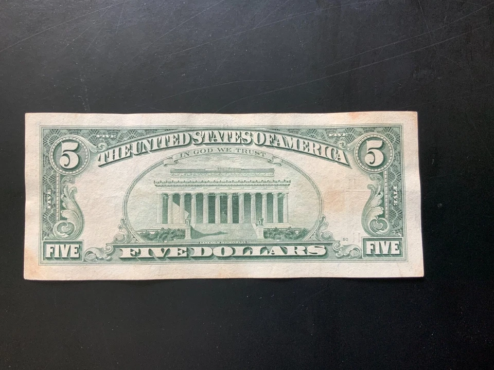 1995 $5 DOLLAR BILL K55989357B - Image 2 of 4