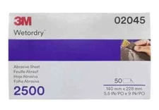 3M 02045 WetorDry Abrasive Sandpaper Sheet 2500 Grit 5 1/2 x 9 IN (50 Count)