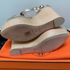 HERMES SOFT GOLD LEATHER WOODEN PLATFORM ESPADRILLE WEDGES SZ 39  NEW WITH BOX — photo 6