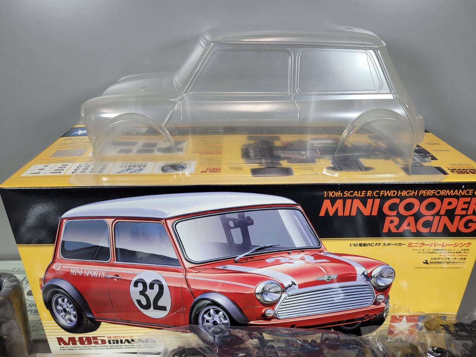 New Open Box Tamiya 1/10 R/C Rover Mini Cooper Racing FWD M05 Chassis 58438