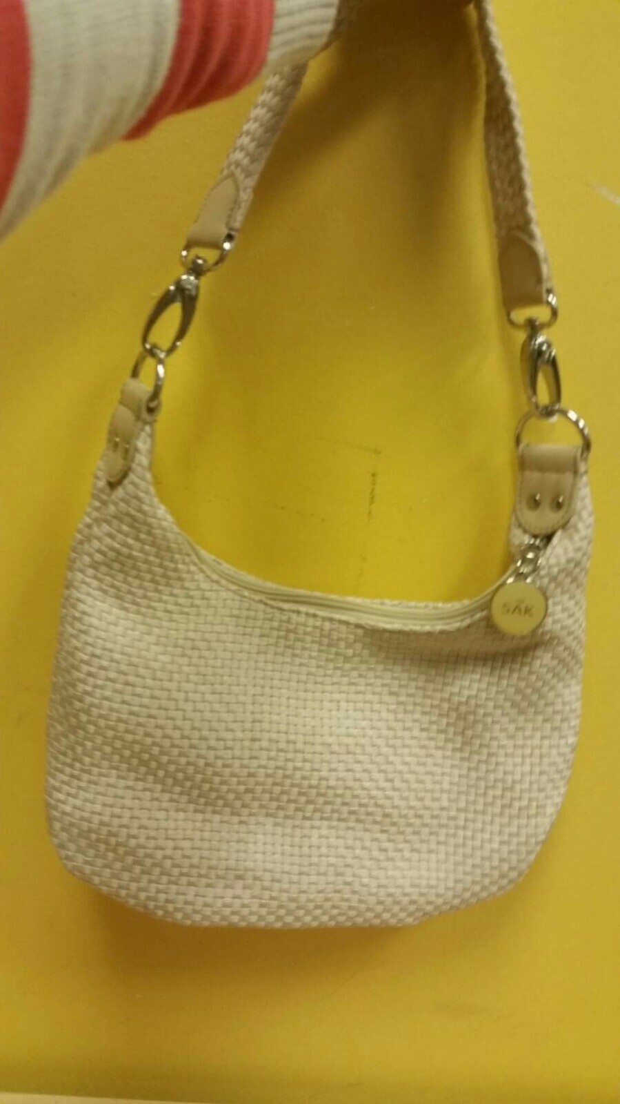 Light Tan Cream Beige Basket Weave Purse Bag From The… Gem