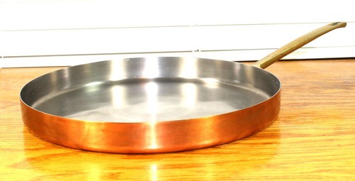 Paul Revere Ware USA Solid Copper Pot Griddle Crepe Suzette Pan Souffle 1976