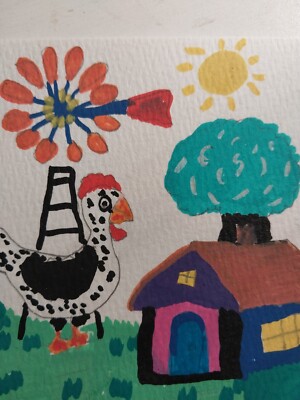 GAT PAINTINGS IMPRESSIONISM ORIGINAL COLLECTIBLE WHIMSICAL LANDSCAPE & ANIMALS