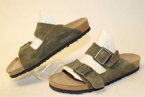 Birkenstock Germany Made Arizona Womens 8 39 Olive Suede Slides Sandals Shoes