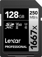 Lexar - 128GB Professional 1667x SD Card, UHS-II, C10, U3, V60, 1080p Full HD...