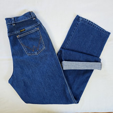 VTG 70's Wrangler No Fault Denim Jeans Misses 12 Womens 27x31 Talon Zipper USA