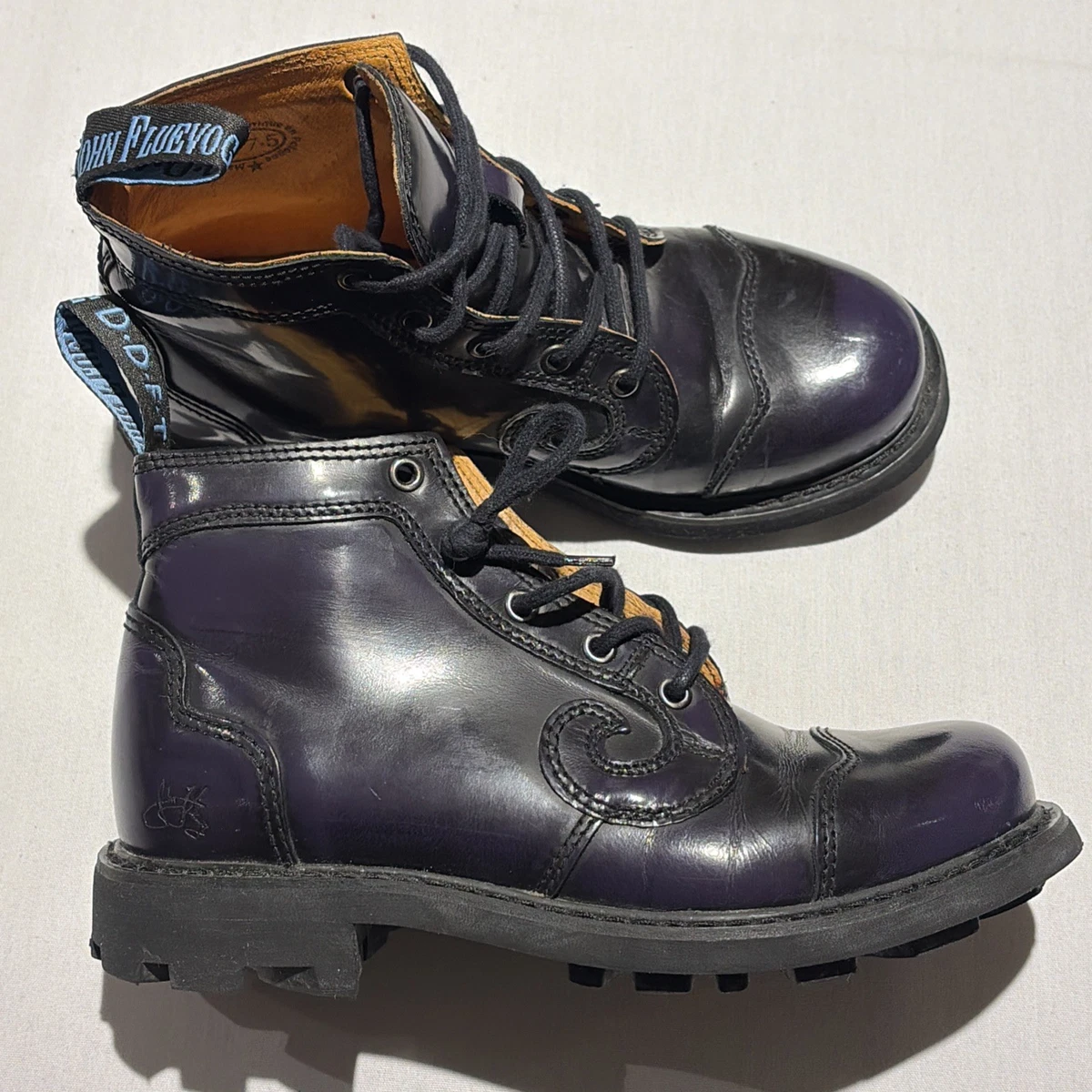 John Fluevog Paul Black Leather Combat Lace-Up Ankle Boots Size 5/6.5 Primus - Black | Brogue Lace-Up Boots | Fluevog Shoes main image 3