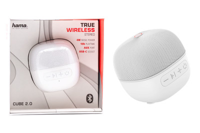 Hama Cube 2.0 Bluetooth Lautsprecher Wireless Speaker 4W Weiß Portable 188209