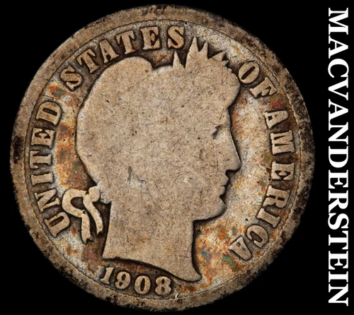 1908-S Barber Dime- Silver- Scarce Better Date No Reserve #J855
