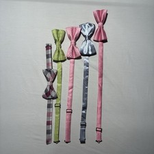Lot of 5 Men's Bow Ties Adjustable Bowties Neck Tie