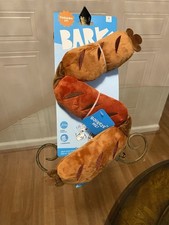 Bark Box Fuzzy Farm  Thrash It   Dog Toy Big Sausage Crinkle Squeaker Stuffed