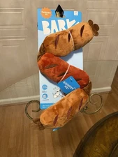 Bark Box Fuzzy Farm ‘Thrash It’  Dog Toy Big Sausage Crinkle Squeaker Stuffed