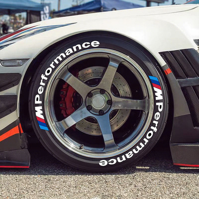 8 Kits M PERFORMANCE Tire Lettering Sticker 1.38'' 15''-24'' Rubber Car Sticker
