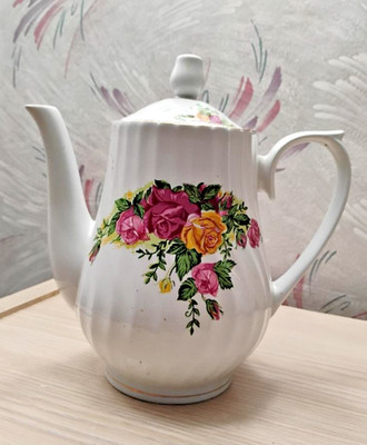 Vintage Regent China English Rose Porcelain Tea Pot