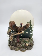 Vtg Night Light / Lamp Hunting Silhouette Pheasant Full Moon Back Drop Tabletop