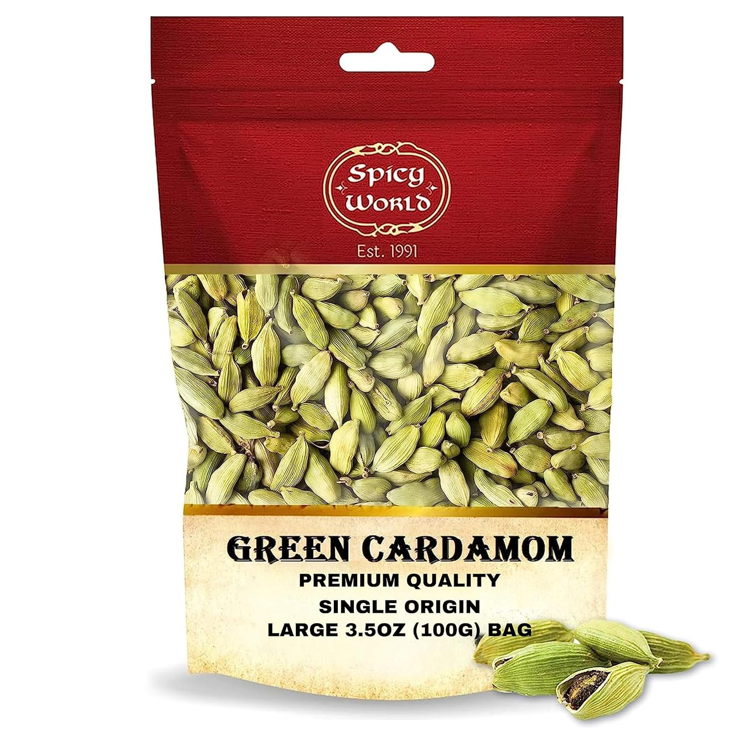 Green Cardamom Pods 3.5 Oz - as Seen on Tik Tok - Premium Qu