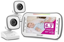 Axvue Video Baby Monitor, Comfortable Slim Design Handheld Enclosure, 4.3" New