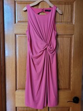 Women's The Limited L Pink Twist Round Neck Sleeveless Open-Back Knit Dress
