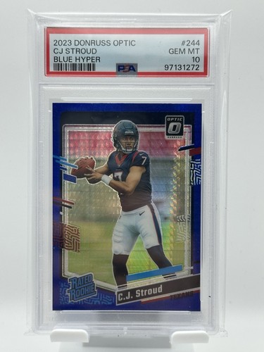 Panini 2023 Donruss Optic C.J. Stroud Rated Rookie #244 Blue Hyper PSA 10