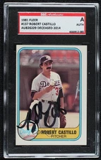 SGC Authentic 1981 Fleer Robert Castillo Roberto #137 Authentic Rookie RC 7ut