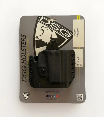New DSG Arms holster For Pistol Glock 43 Right Handed Black Kydex OWB Belt