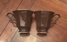 MCM Vintage Independence Ironstone Set Of 2 Tea Cups Brown made in Japan