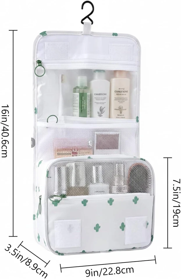 Hanging Toiletry Bag for Women, Large Water-Resistant Travel Cosmetic Organizer - image 2 of 4