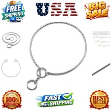 Stainless Steel Dog Choke Chain Collar, Puppy Metal Snake Chain Slip Collar ...