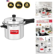 Popular Aluminum Pressure Cooker, 5 L, Silver