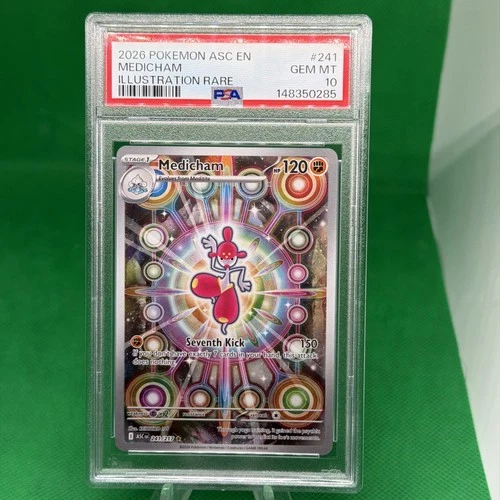 2026 POKEMON ASC EN-ASCENDED HEROES ILLUSTRATION RARE #241 MEDICHAM PSA 10