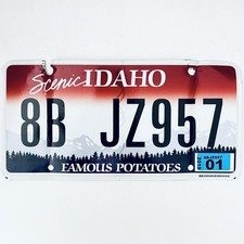 2019 United States Idaho Bonneville County Passenger License Plate 8B JZ957