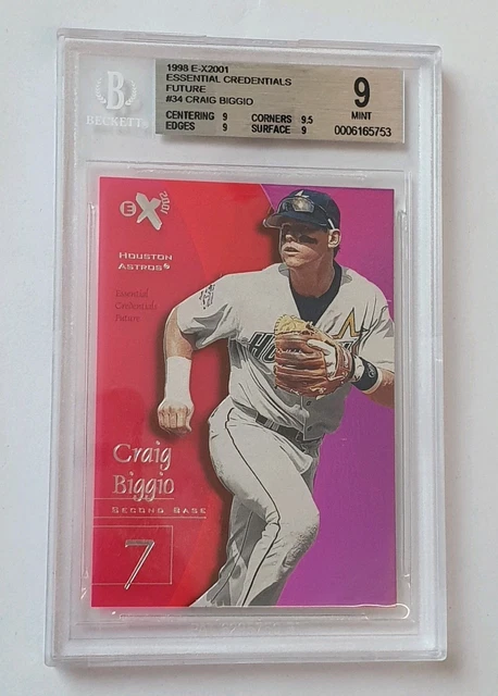 1998 E-X2001 Essential Credentials Future Craig Biggio 52/67 BGS 9 POP 1 No High