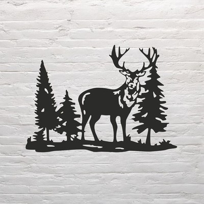 DEER TREE SCENE Vinyl Decal for Car Jeep Truck Bumper Wall Laptop Home window