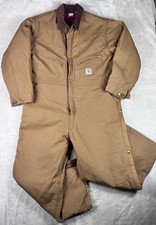 Vintage 90s Carhartt Coveralls Men s Sz 50 Short Tan X01 BRN Insulated Made USA