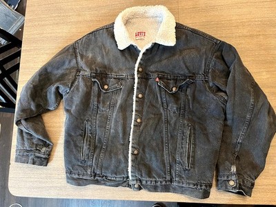 Vintage 80s 90s Levi's Sherpa Lined Denim Trucker Jacket Made in USA Men's XL