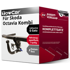 Für Octavia Kombi IV NX5 / PV5 Anhängerkupplung abnehmbar + E-Satz 7pol Set neu