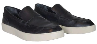 Vince Toren Leather Loafers Black Slip-On Casual Shoes Men's US 8 M