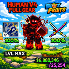 Blox Fruits – Human V4 with Full Gear, Lvl 2800, Godhuman, CDK & Random Fruits