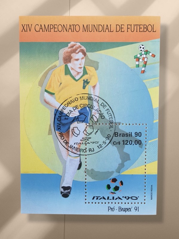 Brazil Soccer 1990 World Cup Italia '90 Souvenir Sheet 