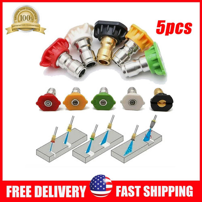 #ad 5Pcs Pressure Washer Spray Tips Nozzles High Power Kit Quick Connect 1 4quot; SET $11.39