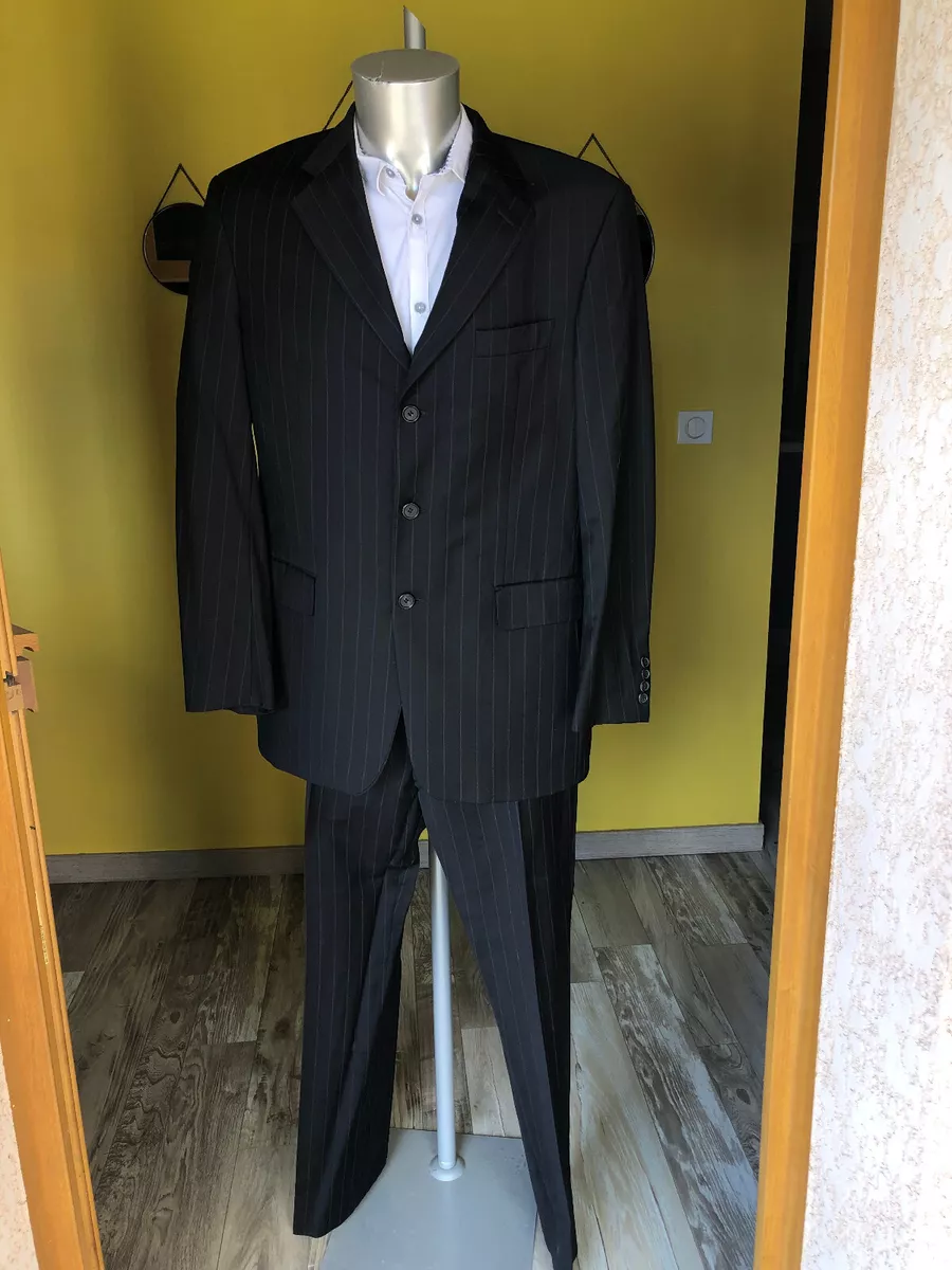 joli costume noir rayé gris HUGO BOSS angelico/parma veste T 50