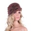 1920s Gatsby Style Women's Wool Beanie Hat - Winter Flower Decorated Crushable Cap (One Size)